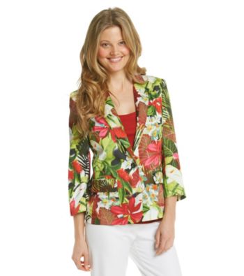 Chaus Single Button Floral Jacket
