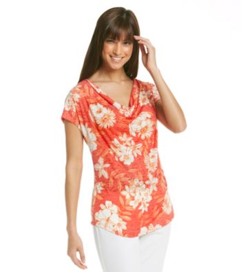 Chaus Burnout Drapeneck Tee
