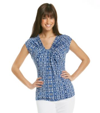 Chaus Printed Reverse Knot Top