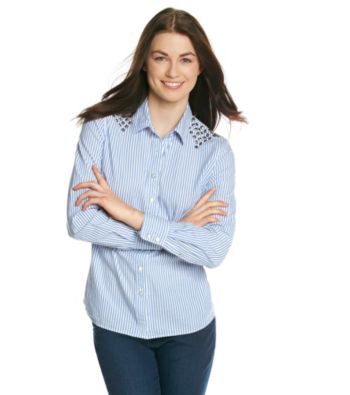 Vince Camuto® Blue Western Stripe Studded Shirt