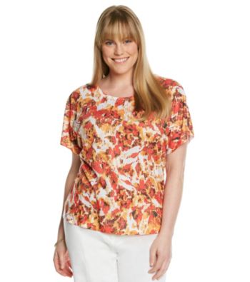Laura Ashley® Plus Size Scratch Rose Tee