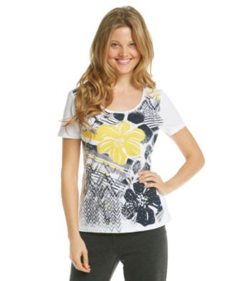 Laura Ashley® Petites' Hibiscus Floral Tee