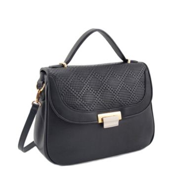 Koret™ Perforated Leather Half Flap Satchel