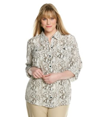Notations® Plus Size Woven Shirt