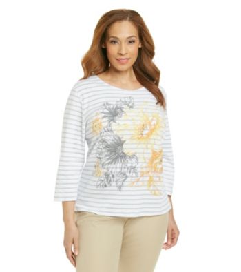 Alfred Dunner® Plus Size Stripe Knit Top