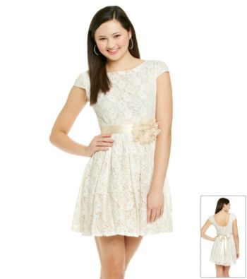 City Triangles® Juniors' Lace Party Dress