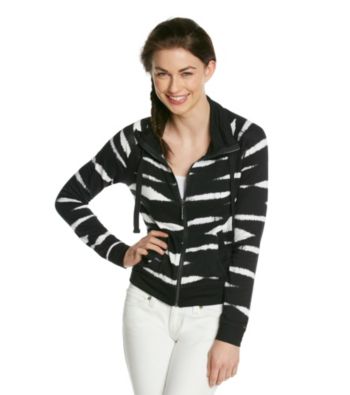 Kensie® French Terry Printed Zip Front Jacket