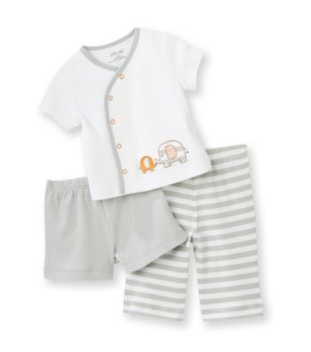 Little Me® Baby Boys' White 3-pc. Elephant Pants Set