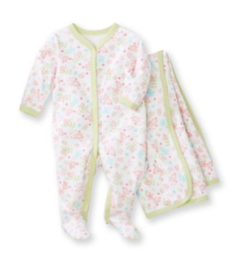 Vitamins Baby® Baby Girls' Pink Floral Coverall and Blanket Set