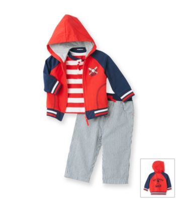 Little Me® Baby Boys' Red/Navy 3-pc. Baseball Jacket Set