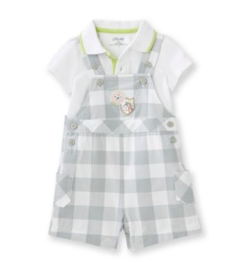 Little Me® Baby Boys' Grey Safari Fun Shortall Set