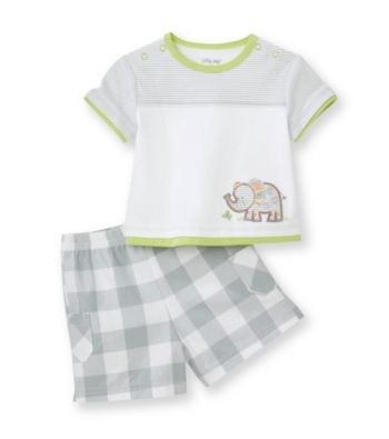 Little Me® Baby Boys' Grey Elephant Shorts Set