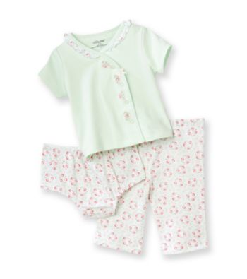 Little Me® Baby Girls' Green 3-pc. Floral Pants Set