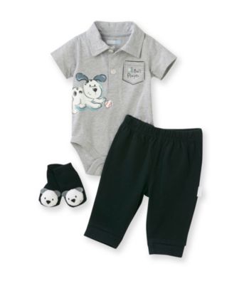 Vitamins Baby® Baby Boys' Grey 3-pc. Puppy Pants Set