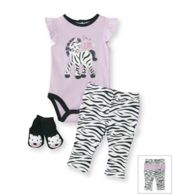 Vitamins Baby® Baby Girls' Purple Zebra Pants Set