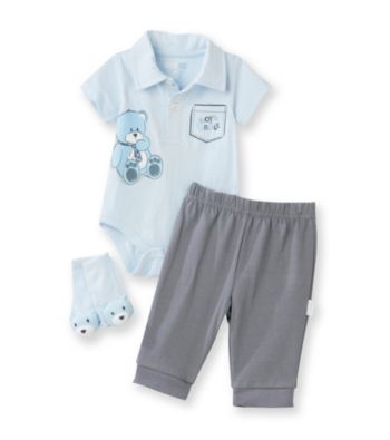 Vitamins Baby® Baby Boys' Blue 3-pc. Teddy Bear Pants Set