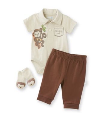Vitamins Baby® Baby Boys' Brown 3-pc. Monkey Pants Set