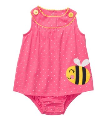 Carter's® Baby Girls' Pink Polka-Dot Bee Sunsuit