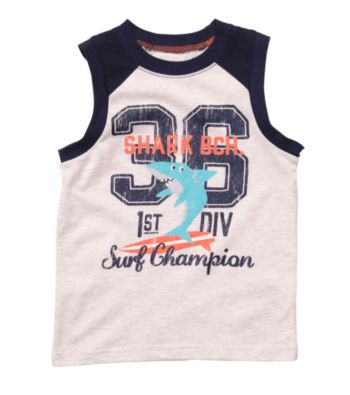 Carter's® Baby Boys' Oatmeal Heather Shark Muscle Tee
