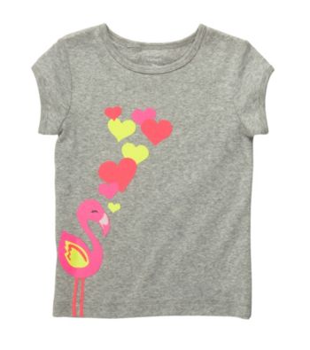Carter's® Baby Girls' Gray Flamingo Tee