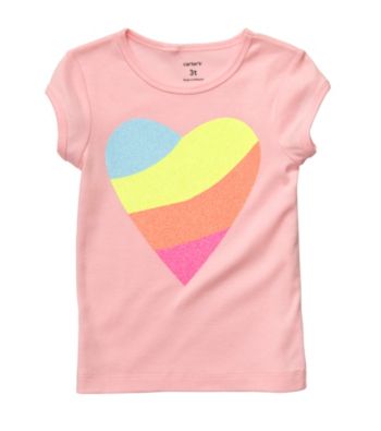 Carter's® Baby Girls' Pink Rainbow Heart Tee