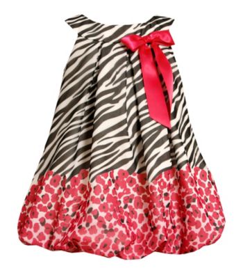 Bonnie Jean® Baby Girls' Zebra and Floral Print Bubble Dress