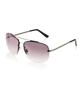 Kenneth Cole REACTION® Men's Gunmetal/Green Navigator Sunglasses