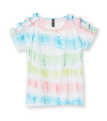 Jessica Simpson Girls' 7-16 Tie Dye Striped Hudson Top
