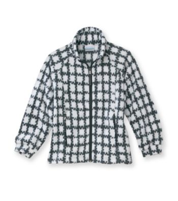 Columbia Girls' 7-16 White/Black Gingham Fleece