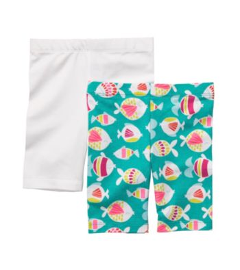 Carter's® Girls' 2T-6X White/Turquoise 2-pk. Fish Bike Shorts