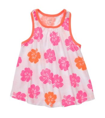 Carter's® Girls' 2T-6X Neon Pink/Orange Hibiscus Swing Tank