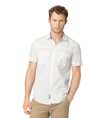 Calvin Klein Jeans® Men's Twilight Short Sleeve Multi-Skinny Stripe Woven
