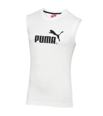 PUMA® Men's White/Black Sleeveless Tee