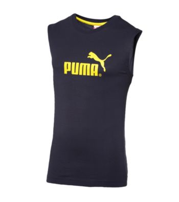 PUMA® Men's Navy/Yellow Sleeveless Tee