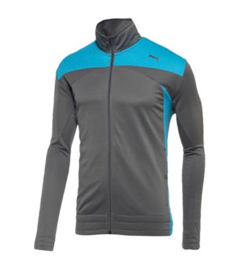 PUMA® Men's Grey Colorblock Mesh Track Jacket