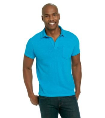 Calvin Klein Jeans® Men's Hawaiian Blue Solid Slub Polo