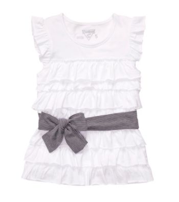 OshKosh B'Gosh® Girls' 4-6X White Ruffle Shirt with Belt