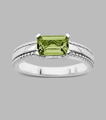 Sterling Silver Ring with Peridot,