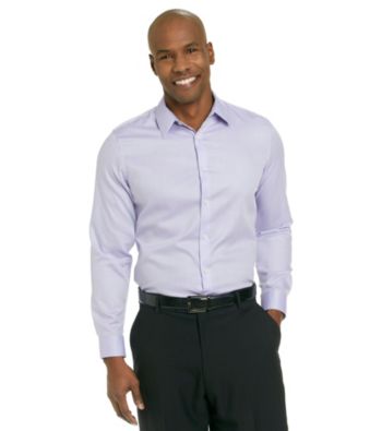 Calvin Klein Men's Wisteria Long Sleeve Slim Fit Chambray Woven Button Down
