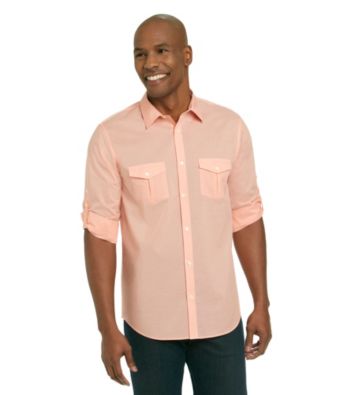 Calvin Klein Men's Roll-Up Long Sleeve Woven