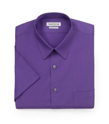 Van Heusen® Men's Myrtle Purple Short Sleeve Dress Shirt