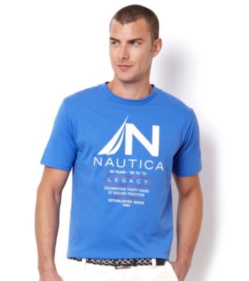 Nautica® Men's French Blue Graphic Tee Shirt