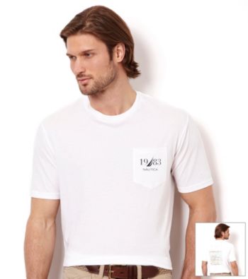 Nautica® Men's Bright White Graphic Tee Shirt