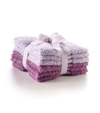 LivingQuarters 6-pk. Grape and Orchid Mist Cotton Washcloths