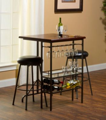 Hillsdale® Bardstown Bar Table With Two Backless Non-Swivel Bar Stools