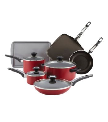 Farrberware® 12-pc. Red High Performance Nonstick Cookware Set