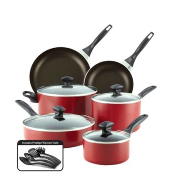 Farberware® 14-pc. Red Dishwasher Safe Nonstick Cookware Set