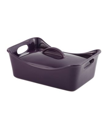 Rachael Ray® Stoneware 3.5-Quart Purple Covered Rectangle Casserole