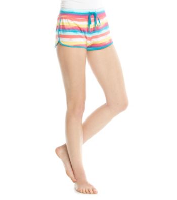 Steve Madden Knit Drawstring Shorts - Multi Stripe
