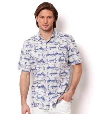 Nautica® Men's Silver Birch Long Sleeve Distressed Marlin Woven